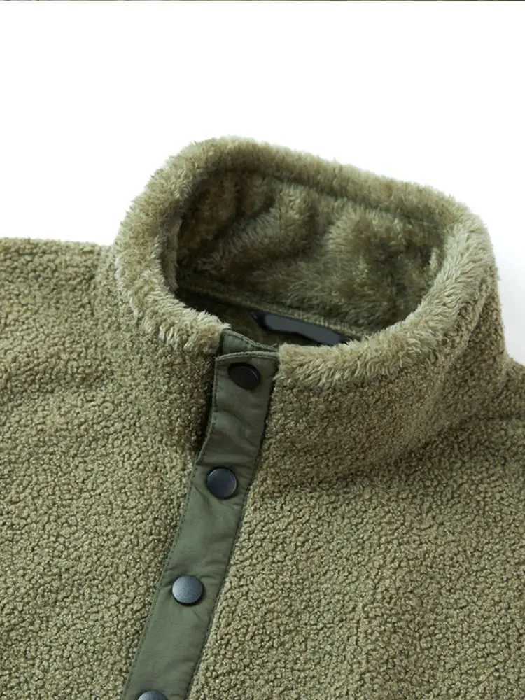 Wool jacket mens autumn new teddy bear coat plush warm solid casual loose polar wool top large size thick W241024