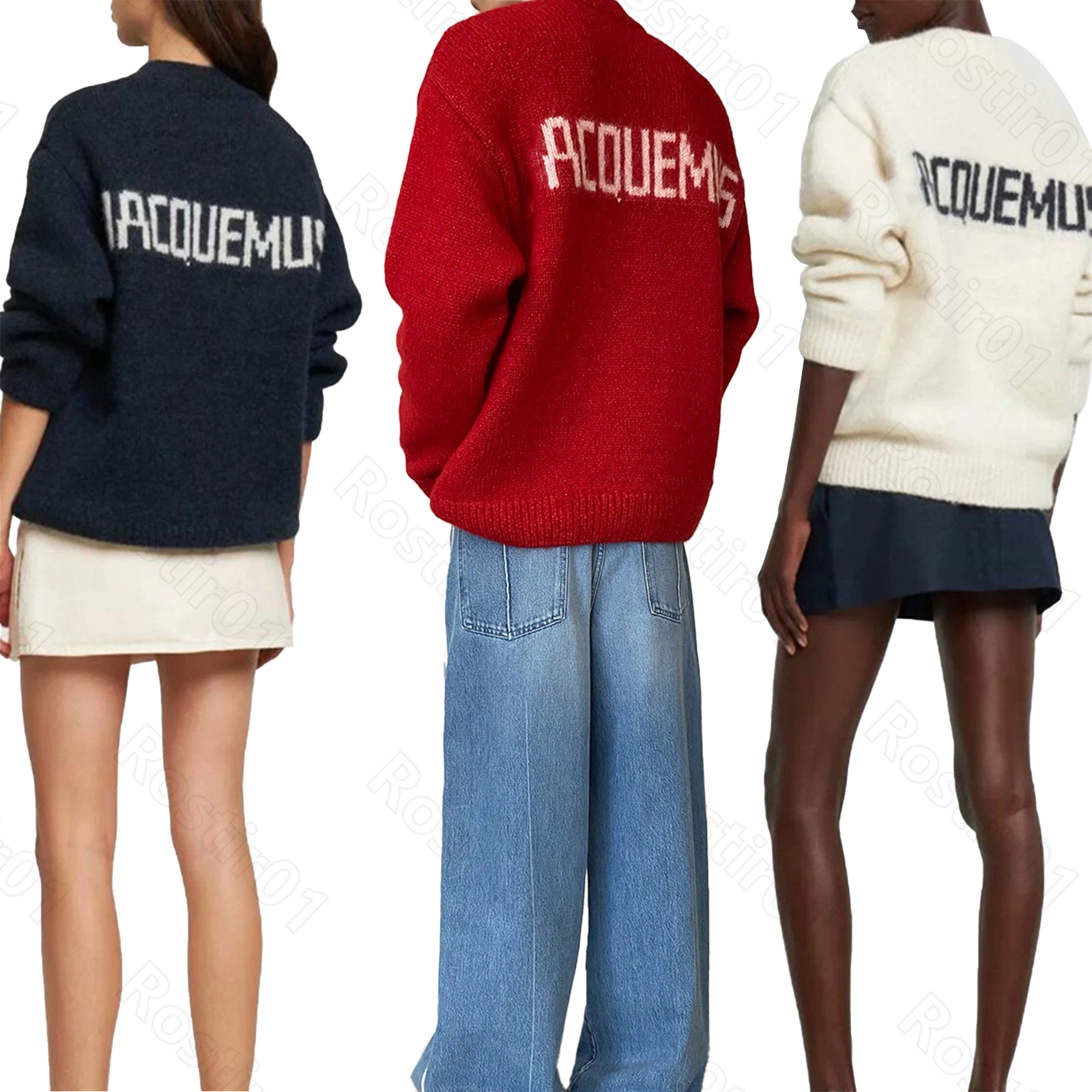 womens sweater endorsement printing solid knitted pull-out spring long sleeved wearing sweater for women fashionable street