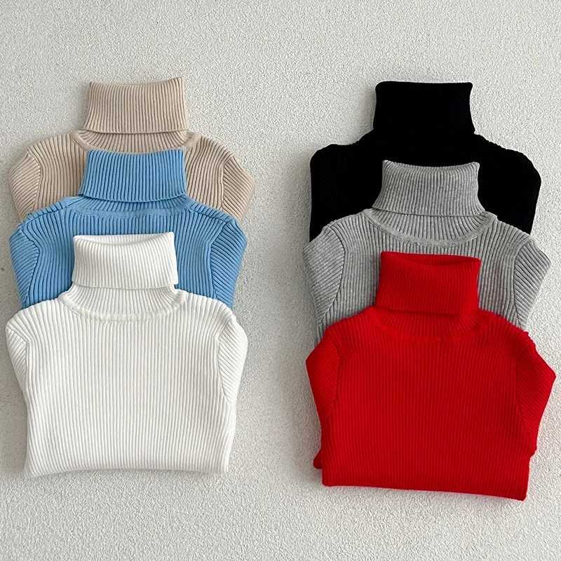 1-6Y Boys and Girls Turtleneck Sweater Autumn Baby Sweater Childrens Winter Knitted Bottom Boys Sweater Vetement Baby W241025
