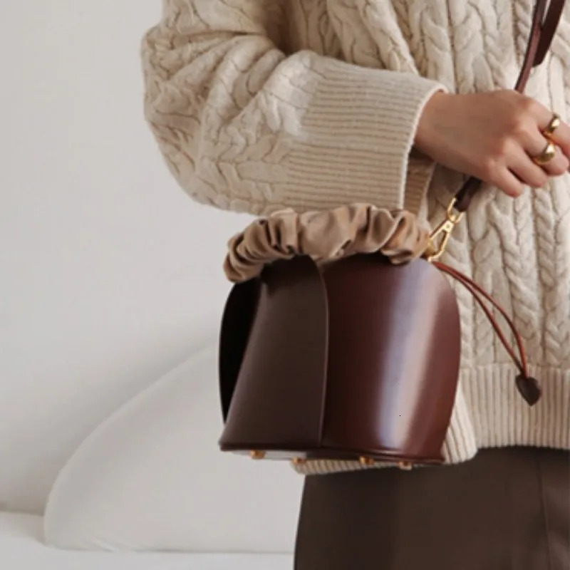 UKF Mini Bucket Bags for Women Petal y ner Handbag Shoulder Messenger Drawstring Womens Bag 241021