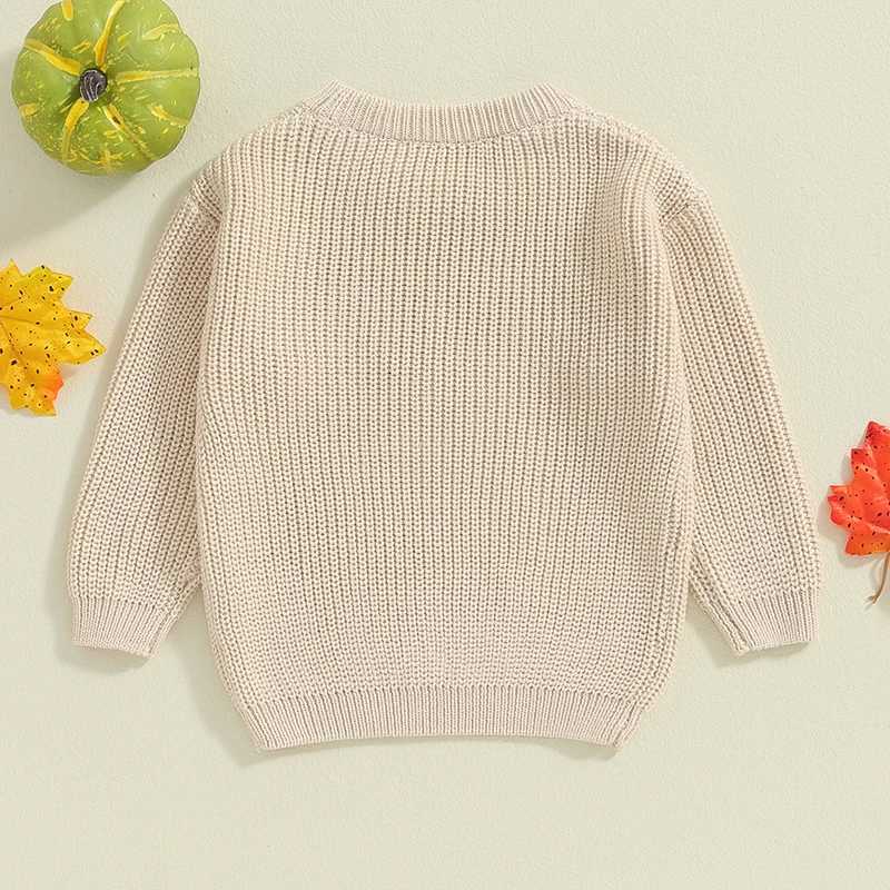 Preschool girl boy sweater Halloween costume pumpkin ghost spider letter embroidery long sleeved childrens pull-up top W241025