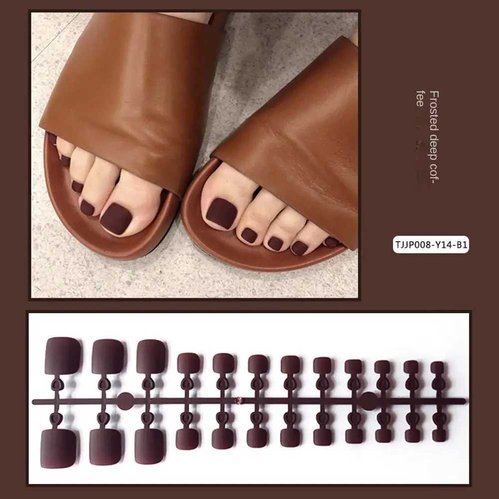 on Toenails Feet Artificial Nails Full Cover False Nails Solid Color Nails Patch Matte False Toenails Frosted Fake Toe NailsXJ241025