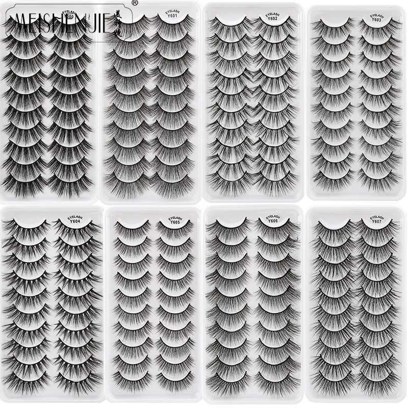 MEISHENJIE 3/5/10 Double 3D mink eyelashes natural eyelashes dramatic false eyelashes false eyelashes false eyelashesW241024