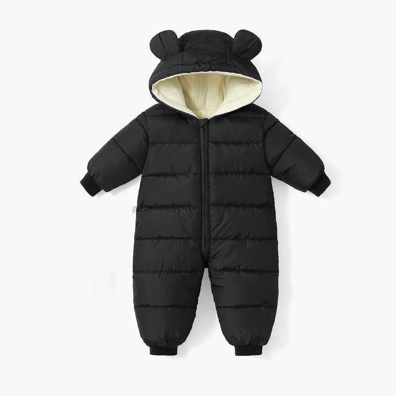 Newborn baby quilted jumpsuit boys and girls plus velvet thick romper baby toddler plus cotton clothes autumn and winterXJ241025