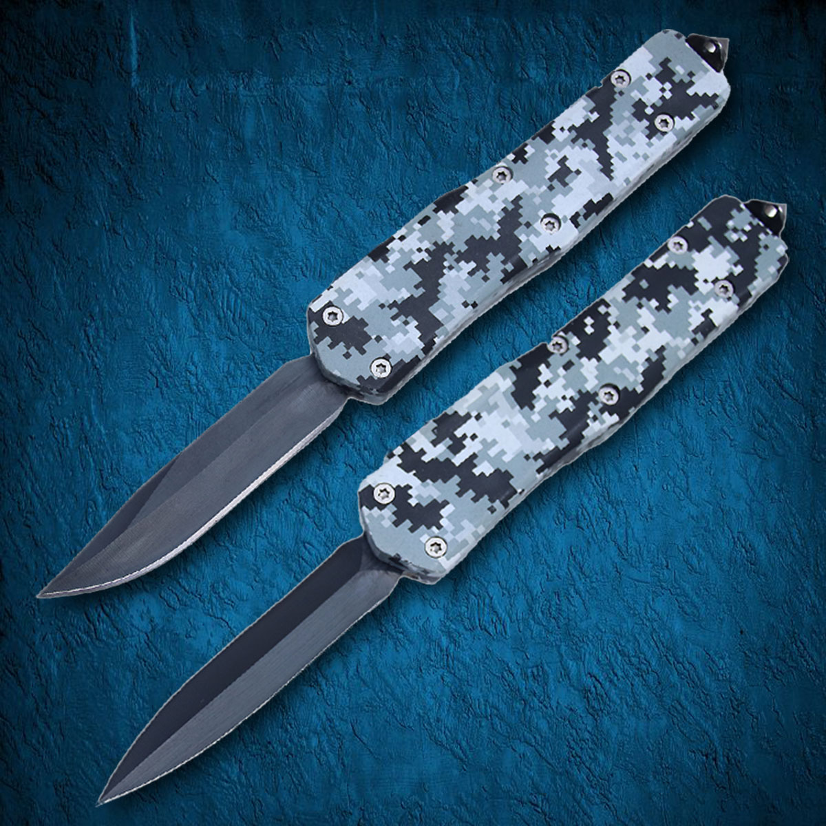 Stainless Steel Blade Outdoor Survival Straight Knife Camping Hunting Fishing Fixed Blade Knife Print Handle EDC Tool