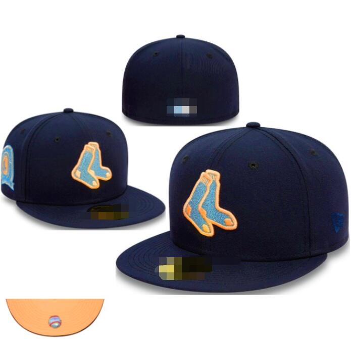 RED SOX Baseball Team Full Closed Caps World Series Summer SOX LA NY letter gorras bones Men Women Casual Outdoor Sport Flat Fitted Hats Chapeau Cap casquett a2