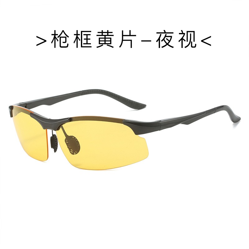 Border Cross Outdoor Sports Men's Polarized Half Frame Night Vision Goggles Trendy and Fashionable Sunglasses 8862