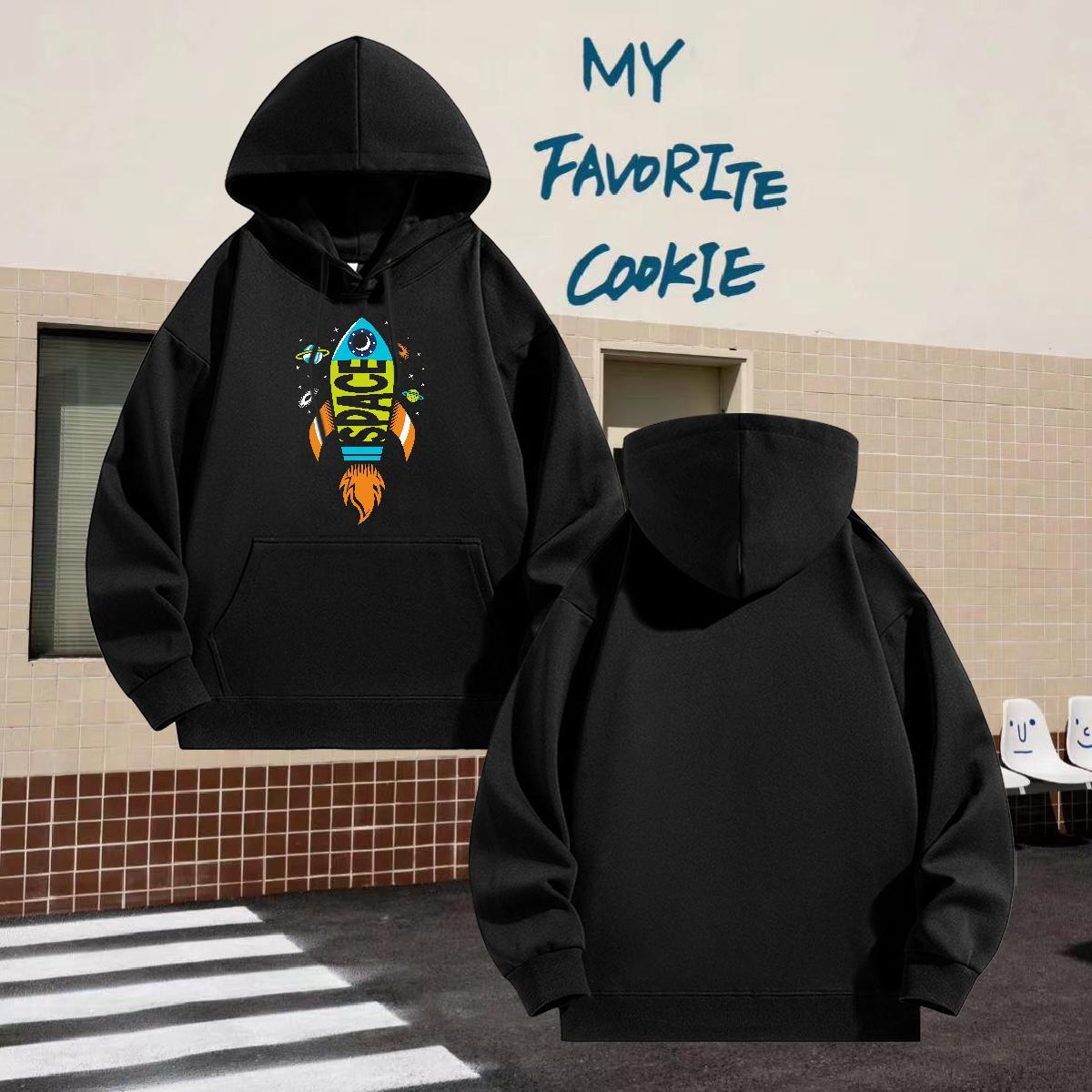 New Arrival Men's Hooded Sweatshirt Street Comfortable Couples Hoodie Hooded Collar Breathable Graphic Tops Thick Plush