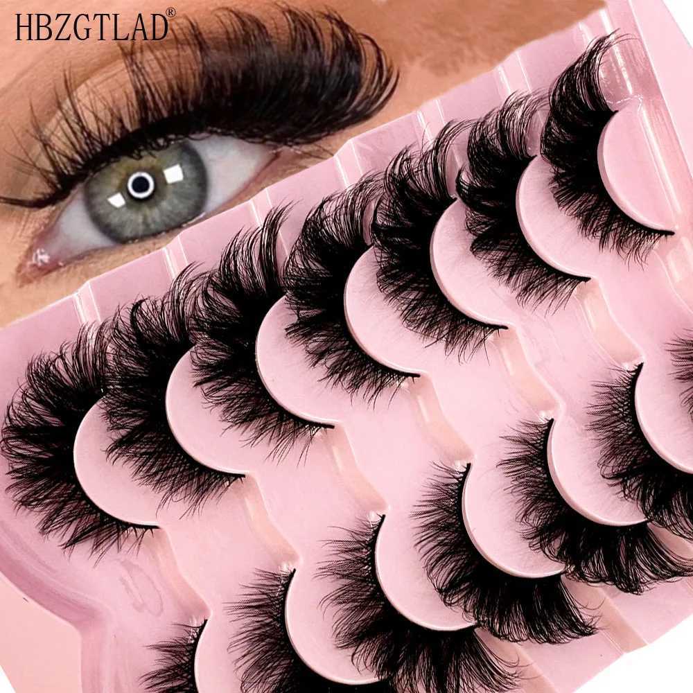 New 7 pairs of cat eye 8D mink eyelashes curled wings naturally messy end raised thick false eyelashes soft false eyelashesW241024