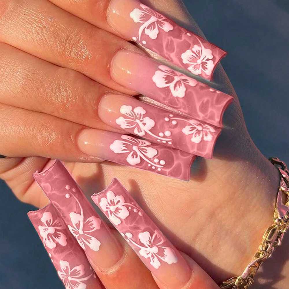 120pcs Acrylic French False Nails Square Almond Coffin Fake Nail Tips for Women Full Cover Removable Mixed Size Press On NailsXJ241128