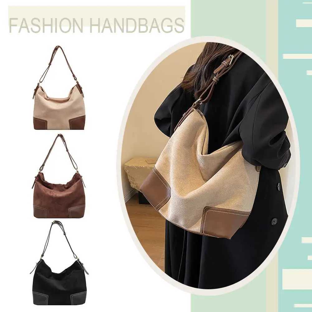 Women Suede Tote Bag Adjustable Strap Underarm with Interior Pocket Zipper Hobo for Work Travel 241025