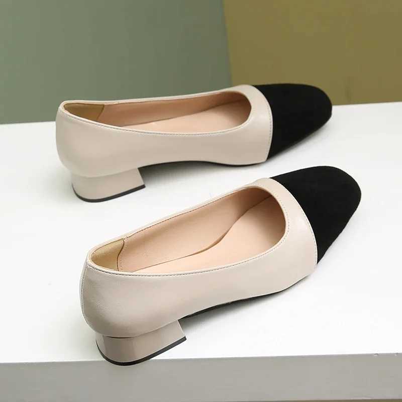 High Quality High heels womens dress sandals closed square toe elegant low boot pump wedding shoes casual flat shoes T241024