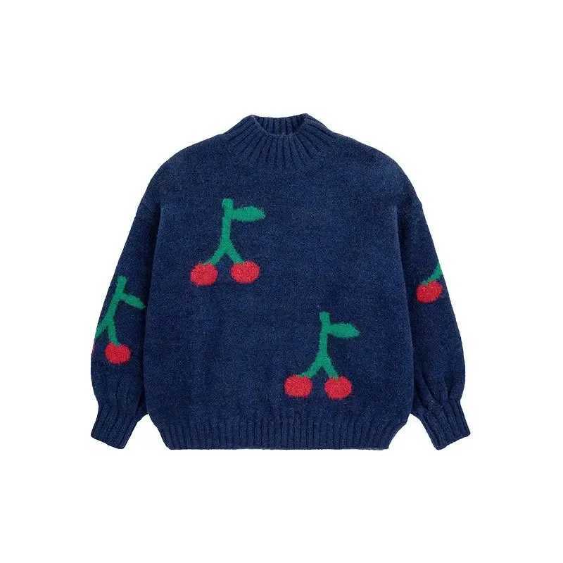 Inventory 2024 New Childrens Autumn Winter Girls Cartoon Color Blocked Waist Cardigan Boys Single Chest Knitted Sweater W241025