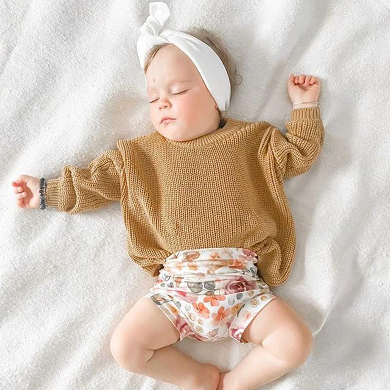 Children girls boys sweaters autumn winter toddler baby knitted clothing jumpers workwear thick wool long sleeved childrens tops W241025