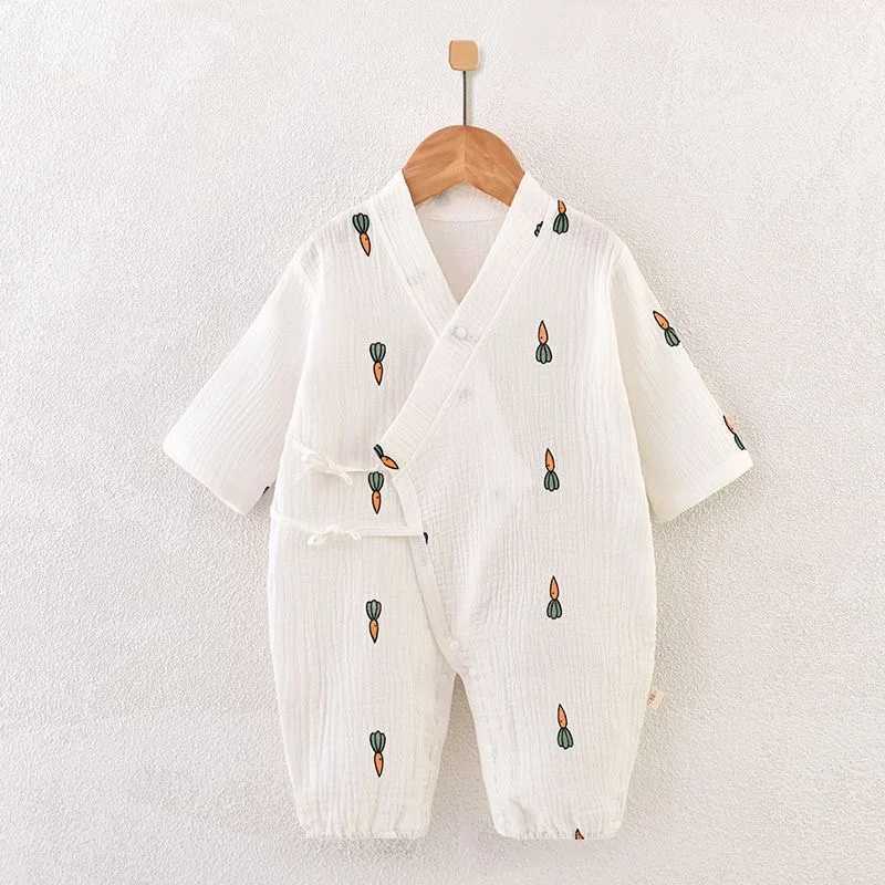 Baby Boys Girls Jumpsuit Clothes Newborn Muslin Cotton Long Sleeve Romper 0-2 YearsXJ241025