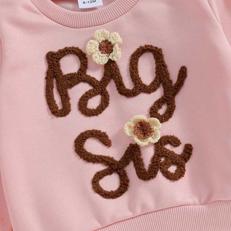 Preschool girl matching clothing big sister sports shirt oversized sports shirt little sister autumn spring clothing W241025