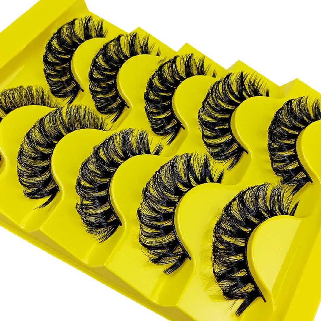 5 pairs of DD curly Russian false eyelashes 3D mink eyelashes can be reused fluffy false eyelash extensionsW241024