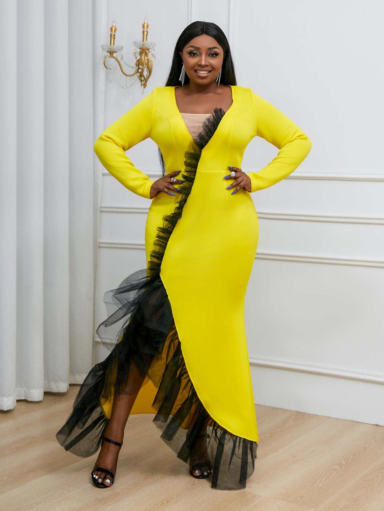 Plus Size Mother of the Bride Suits V Neck Long Sleeve Jacket Ruffles Tulle Women Business Party Dress Simple Formal Work Wear