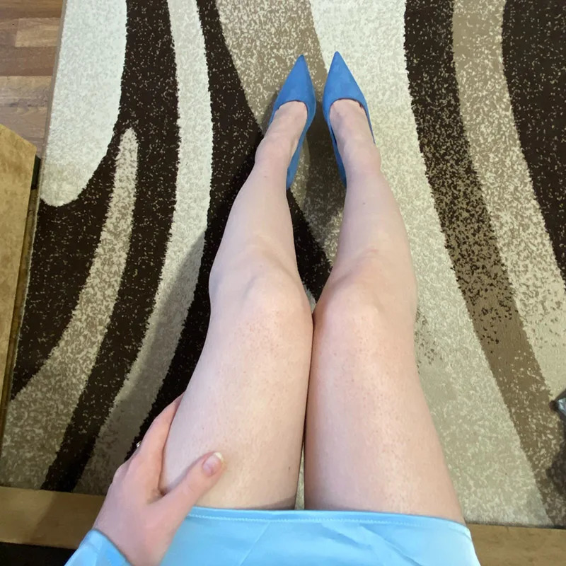 Womens 9cm high boots pump peeler cluster suede leather enlarged size Escarpins womens wedding bridal boots Escarpins green blue yellow shoes 241024