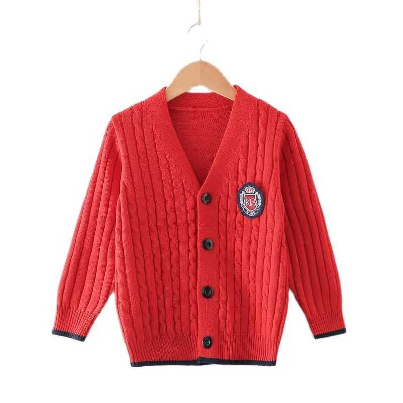 New Baby Boys Sweater Autumn Preschool Boys Knitted Long Sleeve Cotton Open Knitted Woolen Sweater Childrens Sweater Coat Fashion Childrens Clothing 2