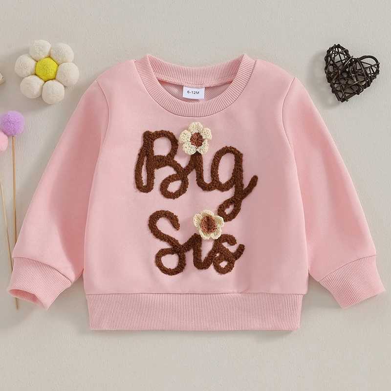 Preschool girl matching clothing big sister sports shirt oversized sports shirt little sister autumn spring clothing W241025
