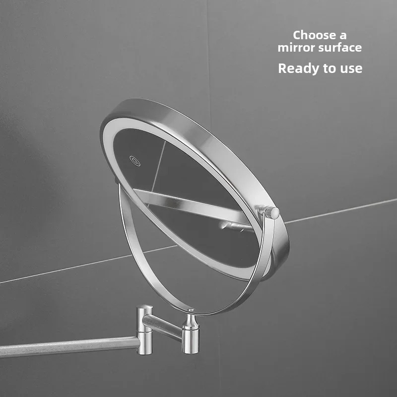 Bathroom luminous beauty mirror punchfree makeup LED with light foldableing telescopic magnifying el wallm 241024