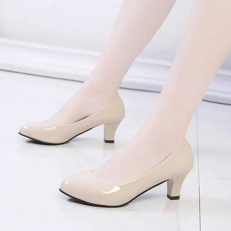 High Quality Female Pump Nude Shallow Mouth Womens Shoes Fi Office Work Wedding Party Shoes Women Low Heels Women Autumn T241024