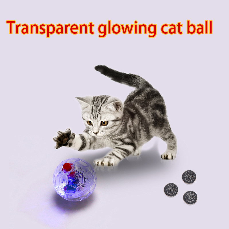 Pet light-emitting teasing cat ball sports interactive entertainment cat toys self hi smart teasing cat set plastic football ball