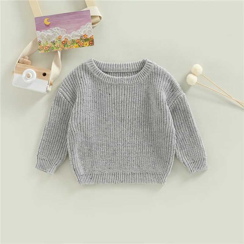Autumn and Winter New Preschool Boys and Girls Solid Long Sleeve Sweater Coat Childrens Sweater Knitted Zipper Top W241025