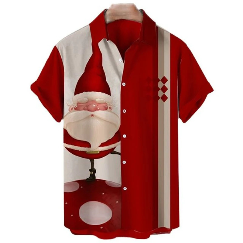 Summer Funny Hawaiian Shirts 3d Print Christmas Casual Men Women Beach Short Sleeve Blouse Fashion Mens Vocation Lapel Camisa 241025