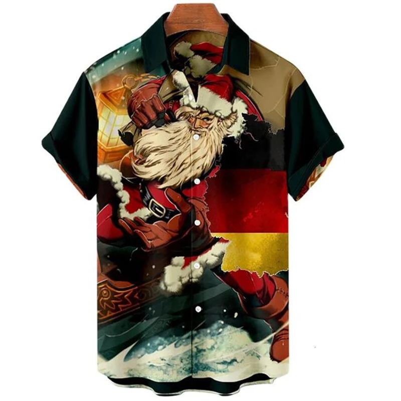 Summer Funny Hawaiian Shirts 3d Print Christmas Casual Men Women Beach Short Sleeve Blouse Fashion Mens Vocation Lapel Camisa 241025