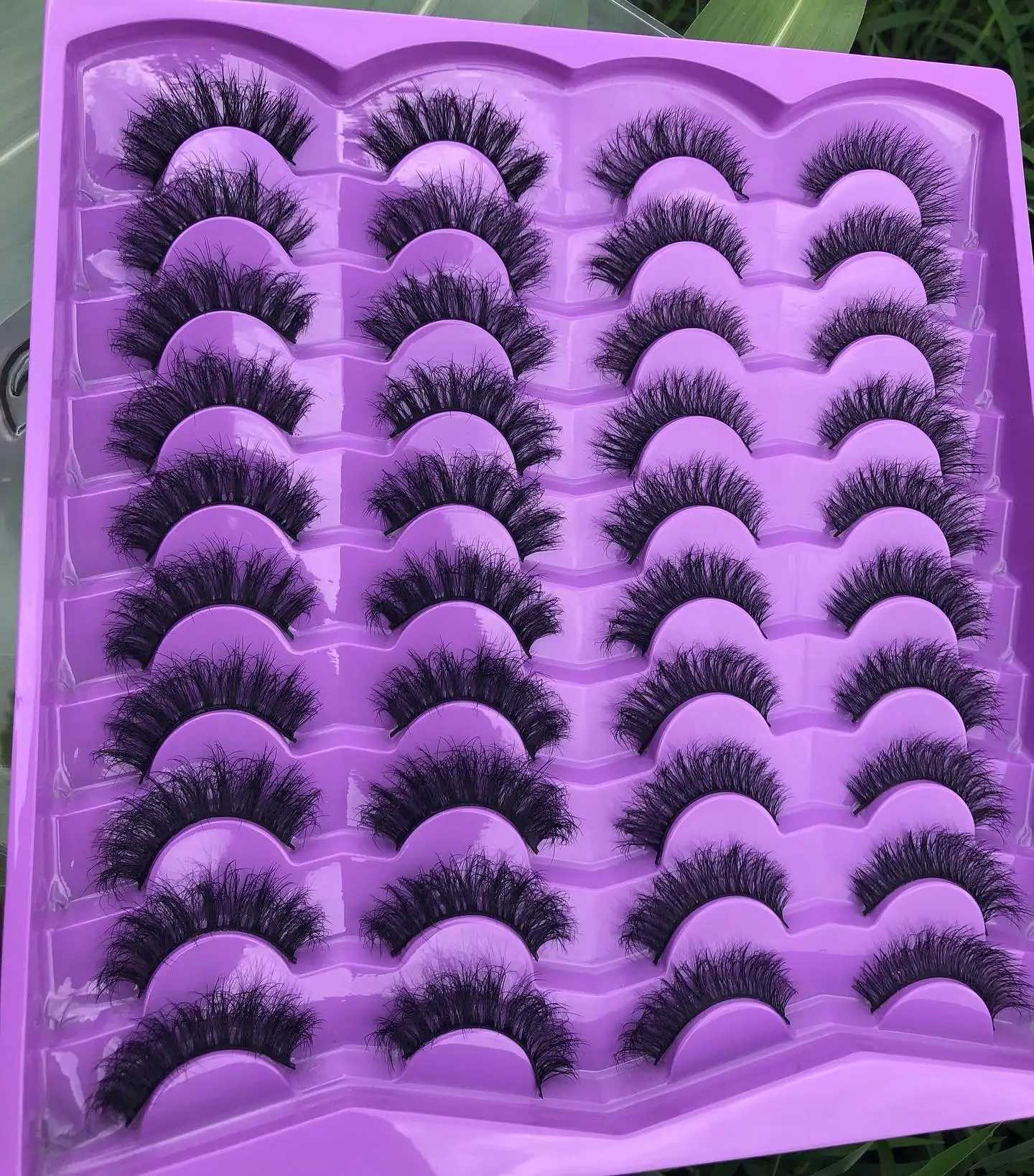 20 pairs of artificial mink fur 3D fluffy natural eyelashes makeup fake eyelashes wholesale Russian striped eyelashes eyelash extensionW241024