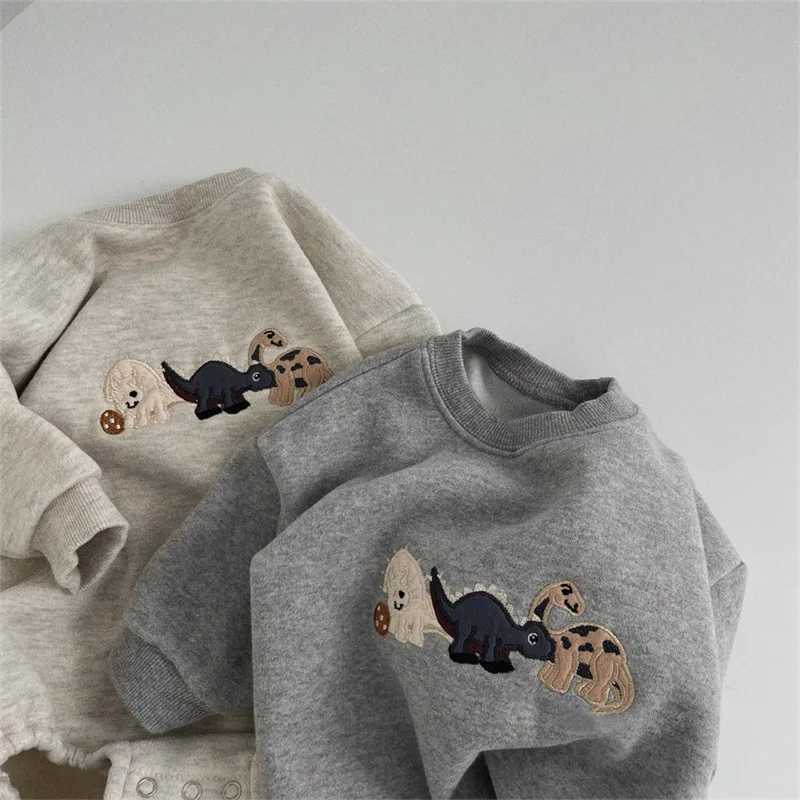 MILANCEL Baby Bodysuits Fur Lining Boys One Piece Toddler Girls Clothing Embroidery Baby ClothesXJ241025