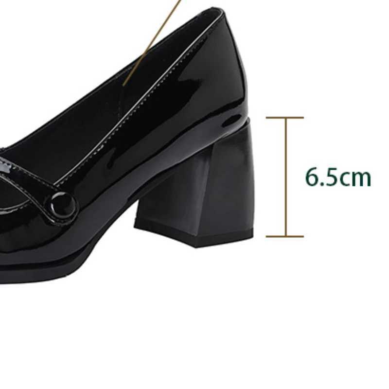 High Quality Womens Mary Jane High Heels Spring Party Comfort Pump N-Slip Thick High Heels Leather Shoes Salto Alto Feminino T241024
