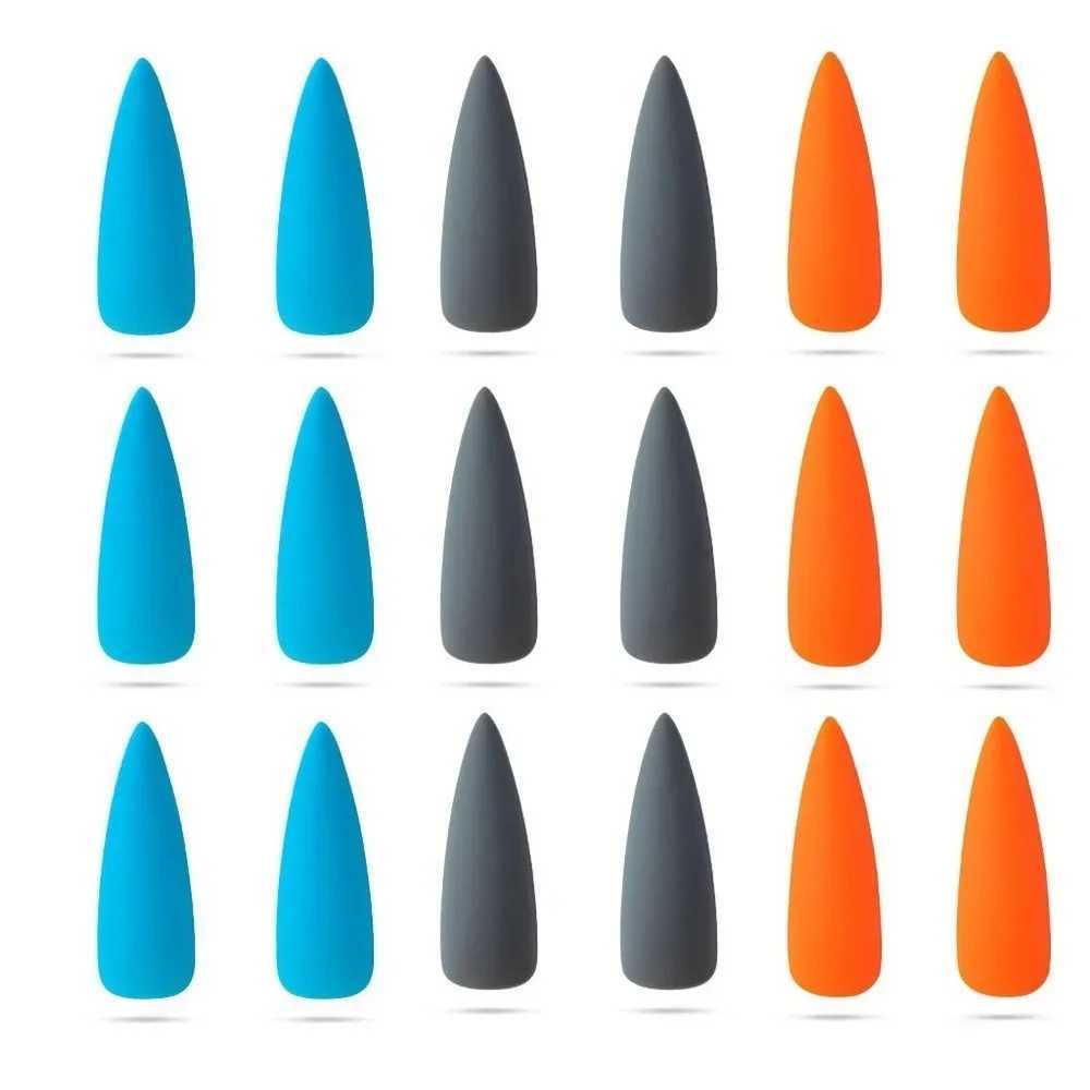 Black Matte False Nail Tips Press on Nails Design Full Cover Nail Art Frosted Tips for Fake Nails for Extension AccessoriesXJ241025