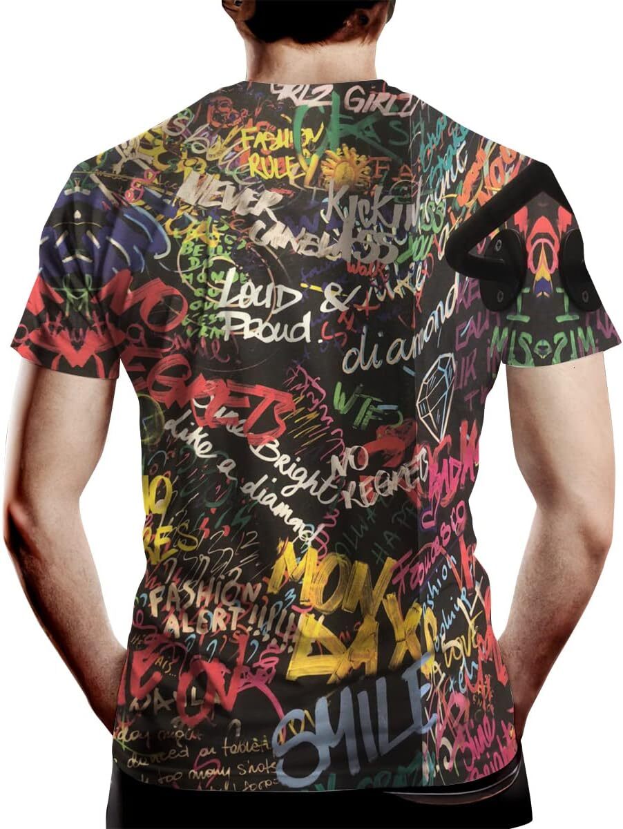 Mens T shirt Men's Short Sleeve Graffiti Print Fashion Crewneck Novelty Casual tops summer clothes Hip hop trend
