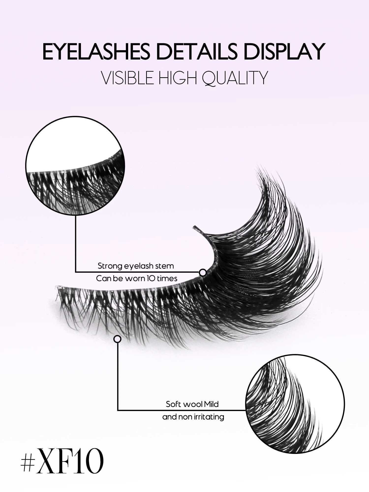 Groinneya feline eyelashes natural long transparent band eyelashes wingtip eyelashes enhanced eyelashes artificial mink eyelashes makeupW241024