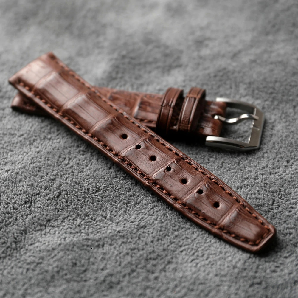 Handmade strap brown 20 21 22MM brown vintage leather bracelet suitable for logo Pilot bracelet 241025