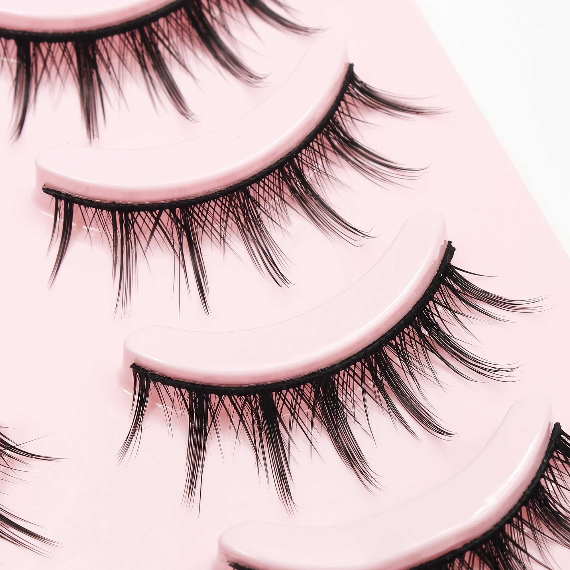 LTWEGO 5 pairs of eyelash comic natural false eyelashes fluffy and soft cross fairy little devil eyelash extension makeup toolW241024