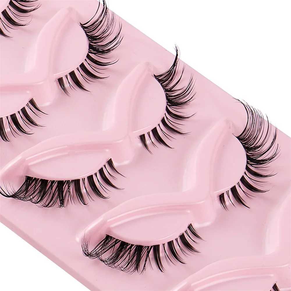 5 pairs of 3D wingtip eyelash extension transparent dry cat eye eyelashes Fox false eyelashes cartoon eyelashesW241024