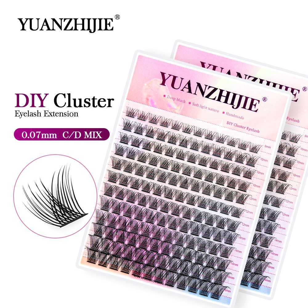 12 line ultra fluffy YUANZHIJIE DIY eyelash cluster personal eyelash bundle advanced material multi-point natural eyelashesW241024