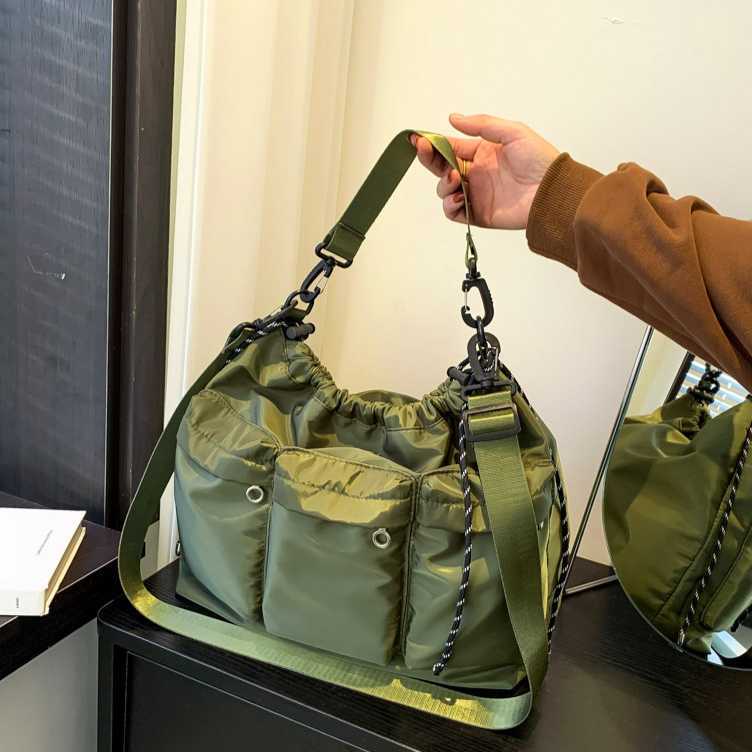 Bag Spring Women's Shoulder Bag Trendy Fashion Large Capacity Simple Leisure Student Cross Shoulder Backpack 241015