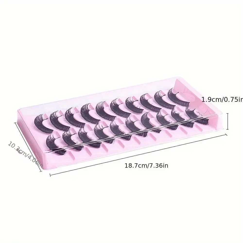 10 pairs of Russian striped eyelashes DD curly eyelashes 3D reusable fluffy false eyelashes Russian extensionW241024