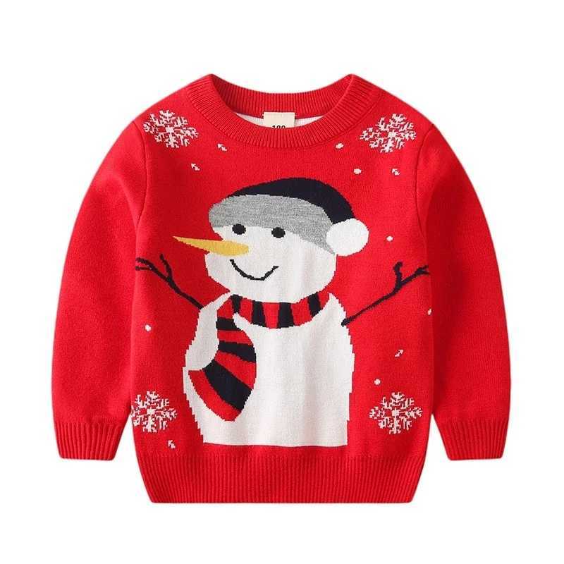 Autumn and winter clothing childrens girls Christmas sweaters long sleeves deer knitted floral tops childrens clothing boys jackets W241025