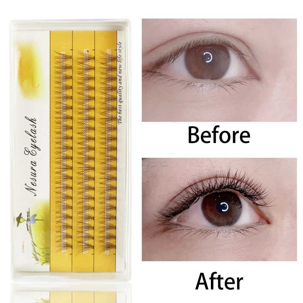 Natural 10D Mint Eyelash Extension 1 Box/60 Bundle Natural 3D Russian Personal Cluster Eyelash Makeup Tool Wholesale CiliaW241024