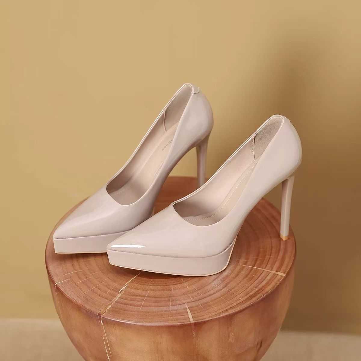 Heels sandals slides red bottomed Exquisite new slim heel pointed waterproof platform and sexy single shoe tall high heels womens shoes spring