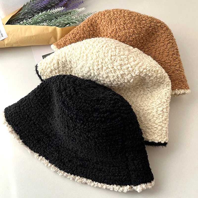 Winter Bucket Hat Breathable Colorblock Womens Hip Hop Cap Men Wool Foldable Bob Fisherman Hat Outdoor Travel Gorros PanamaX241025