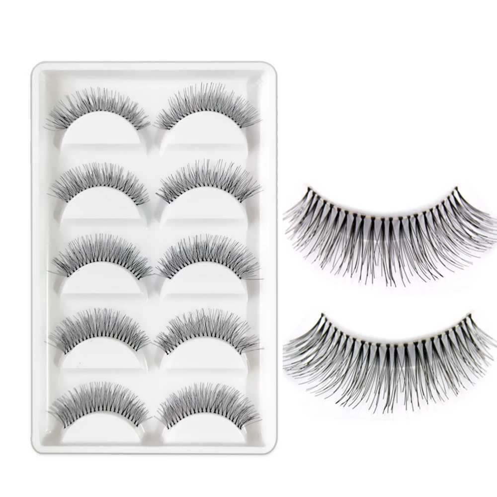 5 pairs/batch of natural Sparse Cross Eye Lashes Extension makeup long holiday eyelashes Mink personal eyelashesW241024