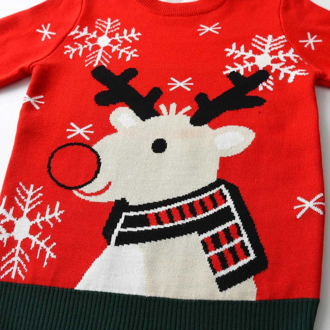 Christmas Childrens Sweater New Casual Baby Warm Elk Print Knitted Girls Sweater Boys and Girls Cute Christmas Tree Pulling Clothes W241025