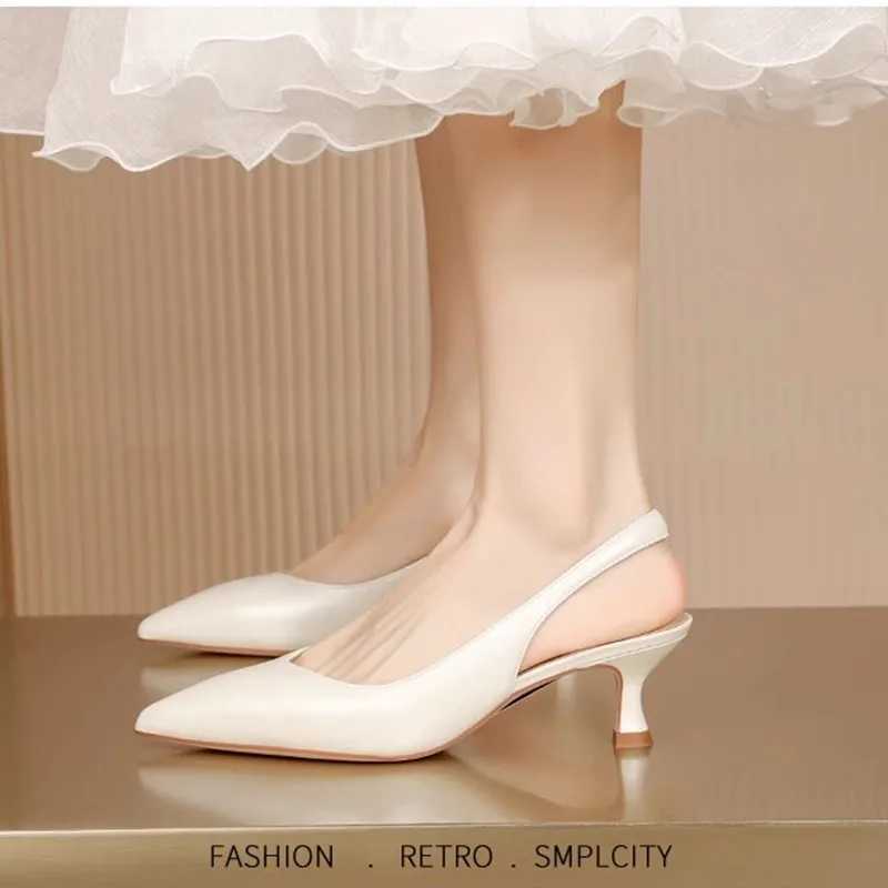 High Quality Elegant High Heels Sier Pumps Womens Summer Strap Pointed Toe Party Shoes Womens Solid Thin High Heels Sandals Womens T241024